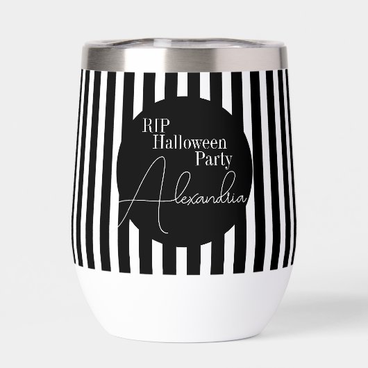Personalized Halloween RIP Black and White Stripe (Achterkant)