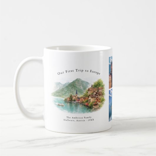 Personalized Hallstatt Austria Travel Photo Mug Koffiemok (Links)