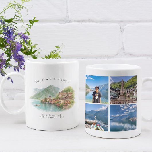 Personalized Hallstatt Austria Travel Photo Mug Koffiemok