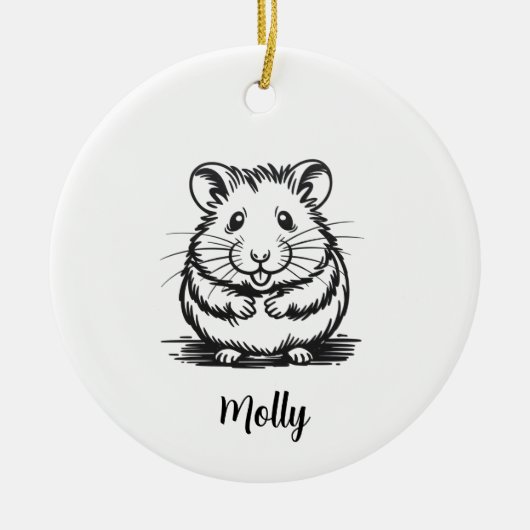 Personalized Hamster Christmas Keramisch Ornament (Voorkant)