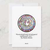 Personalized Hand carved Gourd Wedding Gift Card Feestdagenkaart (Achterkant)