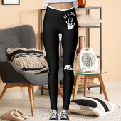 Personalized Hand Cat Pet Black White Stripes Gift Leggings