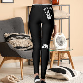 Personalized Hand Cat Pet Black White Stripes Gift Leggings