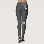 Personalized Hand Cat Pet Grey White Stripes Gift Leggings (Achterkant)
