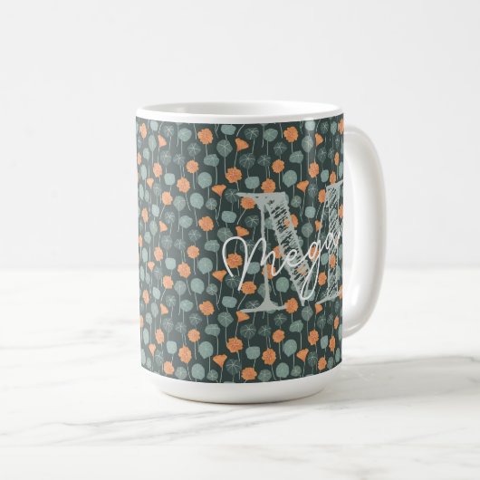 Personalized Hand-Drawn Floral Mug Koffiemok (Voorkant rechts)