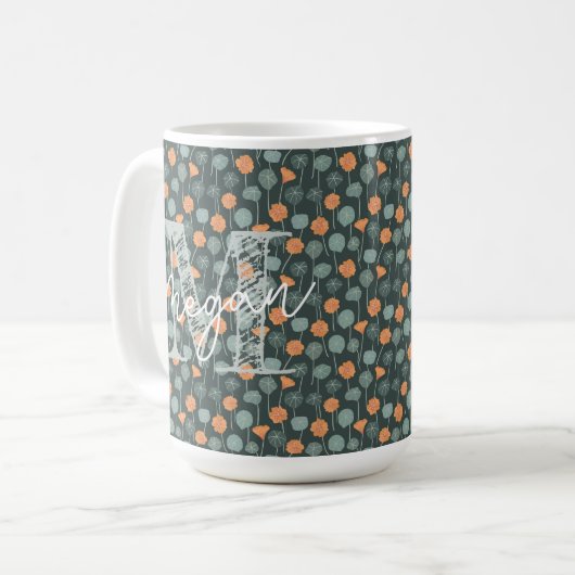 Personalized Hand-Drawn Floral Mug Koffiemok (Voorkant links)
