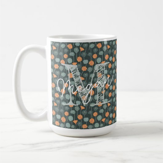 Personalized Hand-Drawn Floral Mug Koffiemok (Links)
