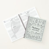 Personalized Hand Drawn Kitchen Utensils Recipe Notitieboek (Binnen)