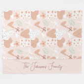 Personalized hand drawn, love, ribbons and hearts  fleece deken (Voorkant (Horizontaal))