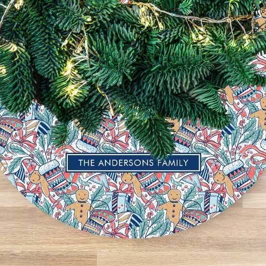 Personalized Hand Dwan Christmas Theme Pattern Fleece Kerstboom Rok