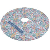 Personalized Hand Dwan Christmas Theme Pattern Fleece Kerstboom Rok (Gekanteld)