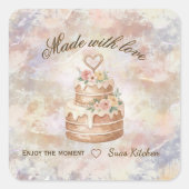 Personalized Handmade- Love custom kitchen lable Vierkante Sticker (Voorkant)