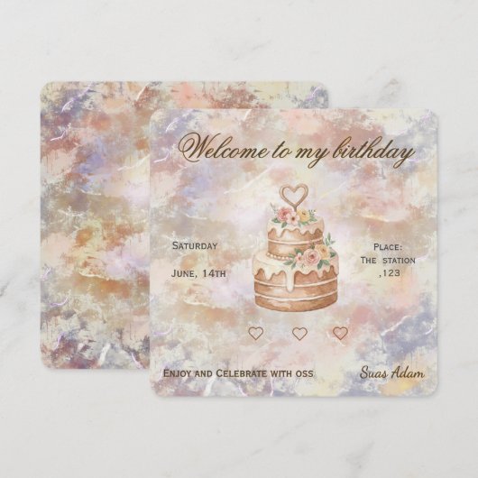 Personalized Handmade- Love custom visit lable Kaart (Voorkant / Achterkant)