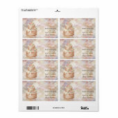 Personalized "Handmade with Love" Pink Beige Cake  Etiket (Full Sheet)