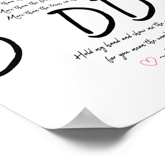 Personalized Handprint Dad Daddy Poem Keepsake Poster (Hoek)