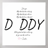 Personalized Handprint Dad Daddy Poem Keepsake Poster (Voorkant)
