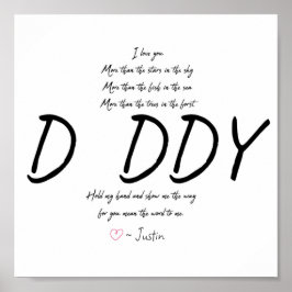 Personalized Handprint Dad Daddy Poem Keepsake Poster