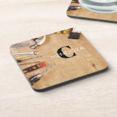 Personalized Handyman Carpenter Custom Name  Bier Onderzetter (Linkerzijde)