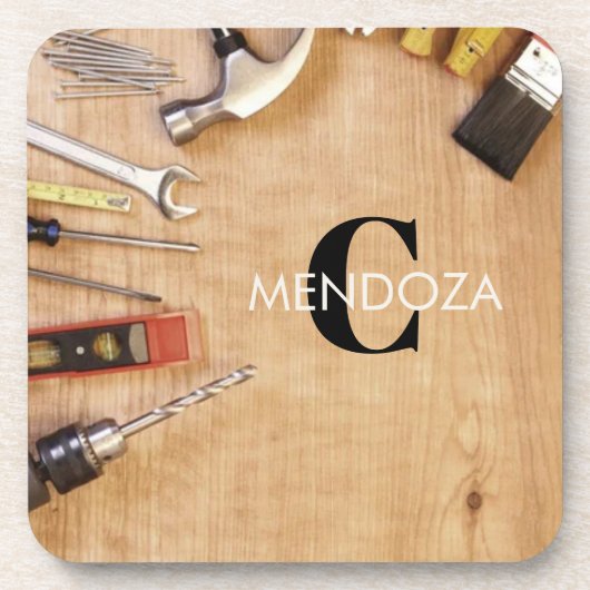 Personalized Handyman Carpenter Custom Name  Bier Onderzetter (Voorkant)
