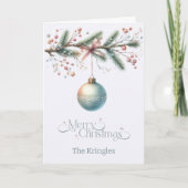 Personalized Hanging Ornament Christmas Card Kaart (Voorkant)