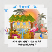 Personalized Hanukkah Card – Beach Theme Tiki Bar  Feestdagenkaart (Voorkant / Achterkant)