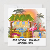 Personalized Hanukkah Card – Beach Theme Tiki Bar  Feestdagenkaart (Voorkant)