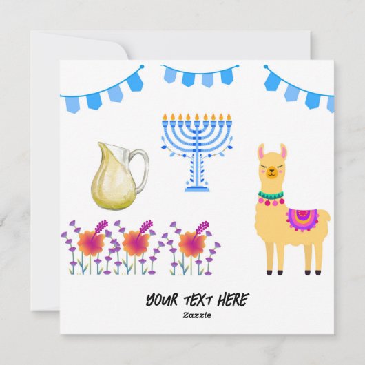 Personalized Hanukkah Card – Beach Theme Tiki Bar  Feestdagenkaart (Achterkant)