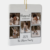 Personalized Happiest Holidays Photos Keramisch Ornament (Rechts)