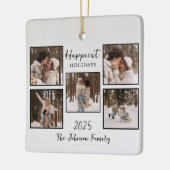 Personalized Happiest Holidays Photos Keramisch Ornament (Links)