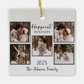 Personalized Happiest Holidays Photos Keramisch Ornament (Voorkant)