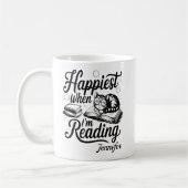 Personalized Happiest When I'm Reading Bookworm Koffiemok (Links)