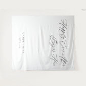 Personalized Happily Ever After Wedding Backdrop Wandkleed (Voorkant (horizontaal))