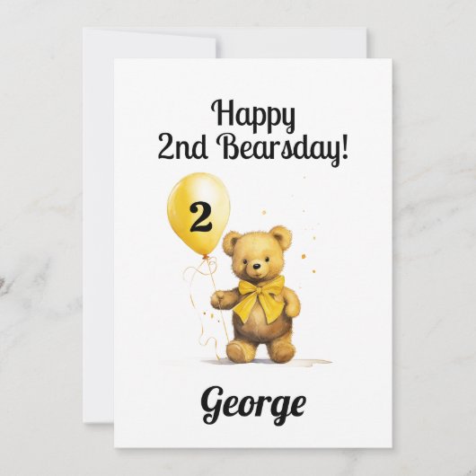 Personalized Happy 2nd Birthday Congratulations Kaart (Voorkant)