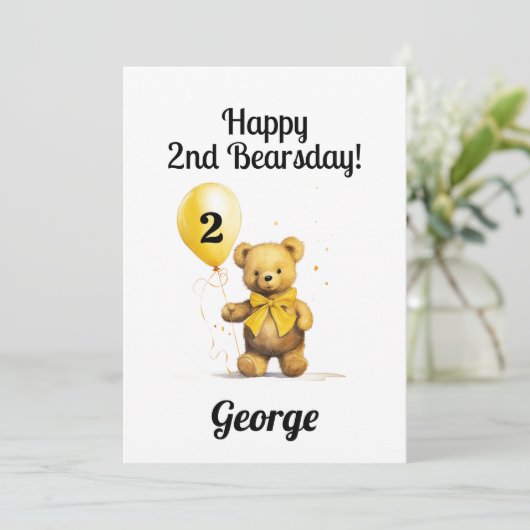 Personalized Happy 2nd Birthday Congratulations Kaart (Staand voorkant)