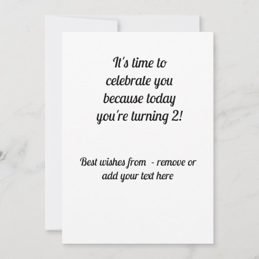 Personalized Happy 2nd Birthday Congratulations Kaart (Achterkant)