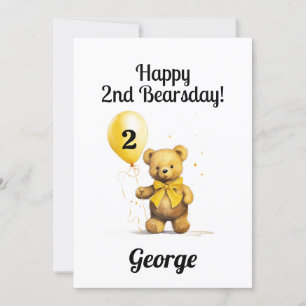Personalized Happy 2nd Birthday Congratulations Kaart
