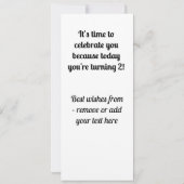 Personalized Happy 2nd Birthday Congratulations Kaart (Achterkant)