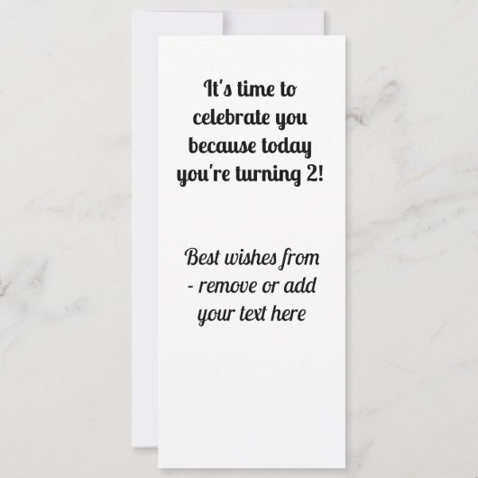 Personalized Happy 2nd Birthday Congratulations Kaart (Achterkant)