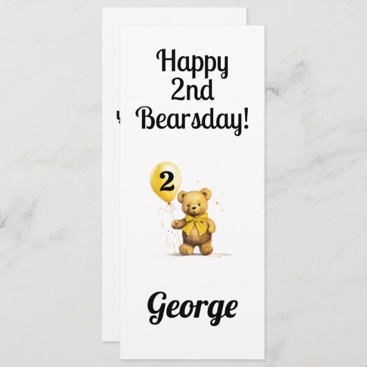 Personalized Happy 2nd Birthday Congratulations Kaart (Voorkant / Achterkant)