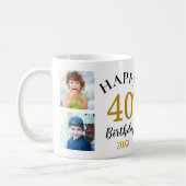 Personalized Happy 40th Birthday 5 Photo Collage  Koffiemok (Links)
