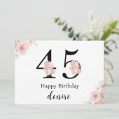 Personalized Happy 45th Birthday Kaart (Staand voorkant)