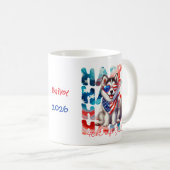 Personalized Happy 4th of July Husky Dog Koffiemok (Voorkant rechts)