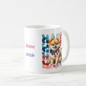 Personalized Happy 4th of July Pomeranian Koffiemok (Voorkant rechts)