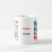 Personalized Happy 4th of July Pomeranian Koffiemok (Center)