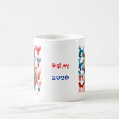 Personalized Happy 4th of July Pomeranian Koffiemok (Center)