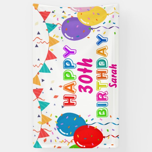 PERSONALIZED HAPPY BIRTHDAY Banner (Verticaal)