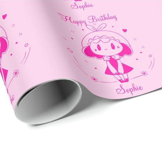 Personalized Happy Birthday  Cadeaupapier (Rol Hoek)