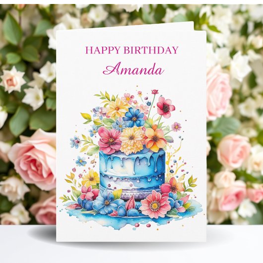 Personalized Happy Birthday | Coloring Page Kaart