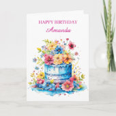 Personalized Happy Birthday | Coloring Page Kaart (Voorkant)