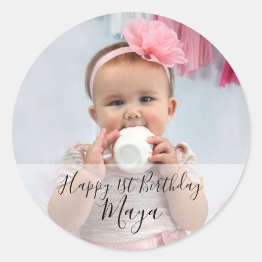 Personalized Happy Birthday Custom Photo Stickers (Voorkant)